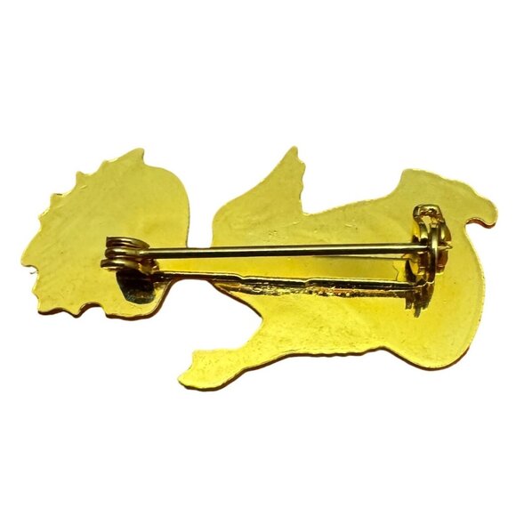 Vintage Gold Tone Angel Brooch with Rhinestone Crown Religious Jewelry Pin Gift - Picture 6 of 6